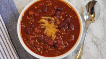 Bowl of healthy cincinnati chili