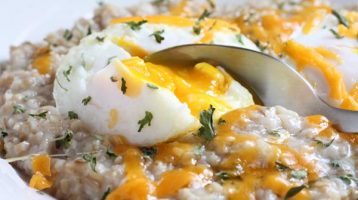 Oatmeal with Poached Eggs