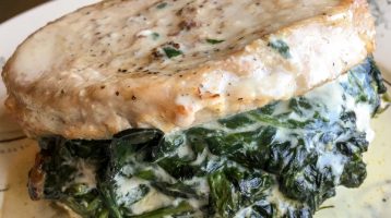 Creamed Spinach Stuffed Pork Chops